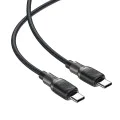 Кабел за данни C10-03 – Acefast, тип-C към тип-C, 60 W, високоскоростно зареждане, 1,2 м – черен