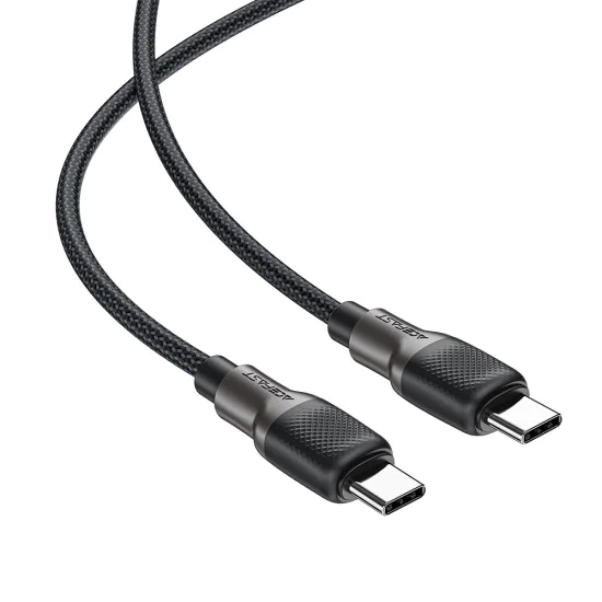 Кабел за данни C10-03 – Acefast, тип-C към тип-C, 60 W, високоскоростно зареждане, 1,2 м – черен