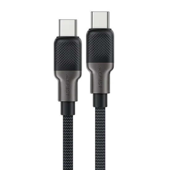 Кабел за данни C10-03 – Acefast, тип-C към тип-C, 60 W, високоскоростно зареждане, 1,2 м – черен