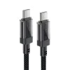 Кабел за данни C12-03 – Acefast, тип-C към тип-C, 60 W, високоскоростно зареждане, 1,2 м – черен