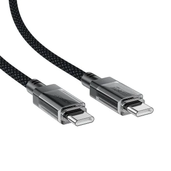 Кабел за данни C12-03 – Acefast, тип-C към тип-C, 60 W, високоскоростно зареждане, 1,2 м – черен