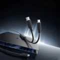 Кабел за данни C2C615 (CKC2C615GLBK) - Type-C към 2x Type-C, Бързо зареждане, 140W, 6A, 480Mbps, 1.5m - Cuktech - Черен