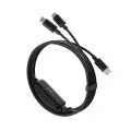Кабел за данни C2C615 (CKC2C615GLBK) - Type-C към 2x Type-C, Бързо зареждане, 140W, 6A, 480Mbps, 1.5m - Cuktech - Черен