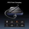Кабел за данни CTC620P (CCTC620POSBK) - USB-C към USB-C, Дигитален дисплей, 240W, 6A, 480Mbps, E-Marker чип, 2m - Cuktech - Черен