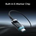 Кабел за данни CTC620P (CCTC620POSBK) - USB-C към USB-C, Дигитален дисплей, 240W, 6A, 480Mbps, E-Marker чип, 2m - Cuktech - Черен