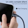 Кабел за данни Data Cable Crystal Shine (CAJY000003) - USB към Lightning, 2.4A, 1.2m, Плетена найлонова оплетка - Baseus - Син
