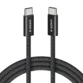 Кабел за данни Data Cable Zolo (A8060H12) - Type-C към Type-C, Ултрабързо зареждане, 240W, PD 3.1, Плетена оплеталкa, Устойчив на замърсяване, 1.8m - Anker - Черен