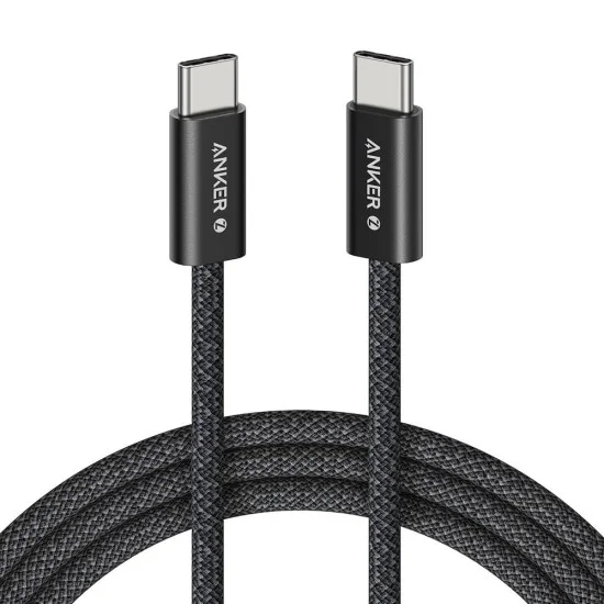 Кабел за данни Data Cable Zolo (A8060H12) - Type-C към Type-C, Ултрабързо зареждане, 240W, PD 3.1, Плетена оплеталкa, Устойчив на замърсяване, 1.8m - Anker - Черен
