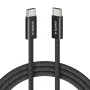 Кабел за данни Data Cable Zolo (A8060H12) - Type-C към Type-C, Ултрабързо зареждане, 240W, PD 3.1, Плетена оплеталкa, Устойчив на замърсяване, 1.8m - Anker - Черен