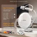 Кабел за данни Lisen (YL0123030001) - Type-C, адаптер USB към Type-C, адаптер Lightning, ABS, 60W, 1m - Бял