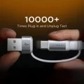 Кабел за данни Lisen (YL0123030001) - Type-C, адаптер USB към Type-C, адаптер Lightning, ABS, 60W, 1m - Бял