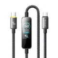 Кабел за данни Mcdodo (CA-8750) - Type-C към Type-C, с TFT дисплей, оплетен найлон, алуминиева сплав, 240W, 1.2m - Черен