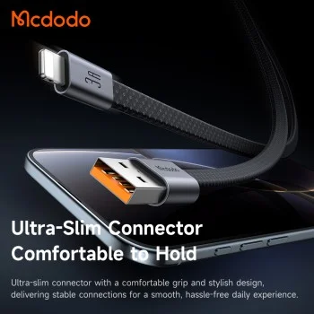 Кабел за данни Mcdodo Self-Winding Series (CA-1160) - USB-A към Lightning, 3A, 1m - Черен