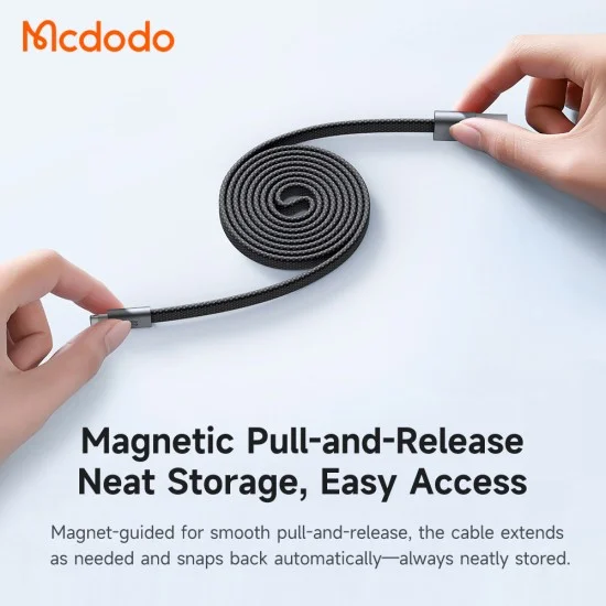 Кабел за данни Mcdodo Self-Winding Series (CA-1160) - USB-A към Lightning, 3A, 1m - Черен