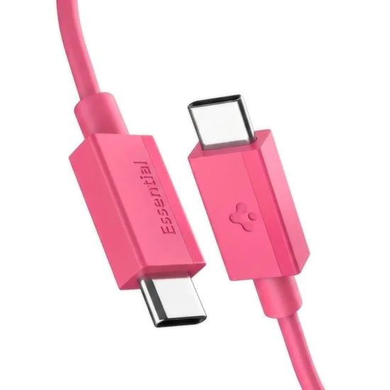 Кабел за данни Spigen Data Cable Essential EB6010CC - Type-C към Type-C, 60W, 1m - Розов