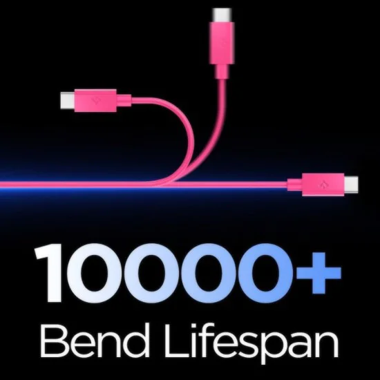 Кабел за данни Spigen Data Cable Essential EB6010CC - Type-C към Type-C, 60W, 1m - Розов
