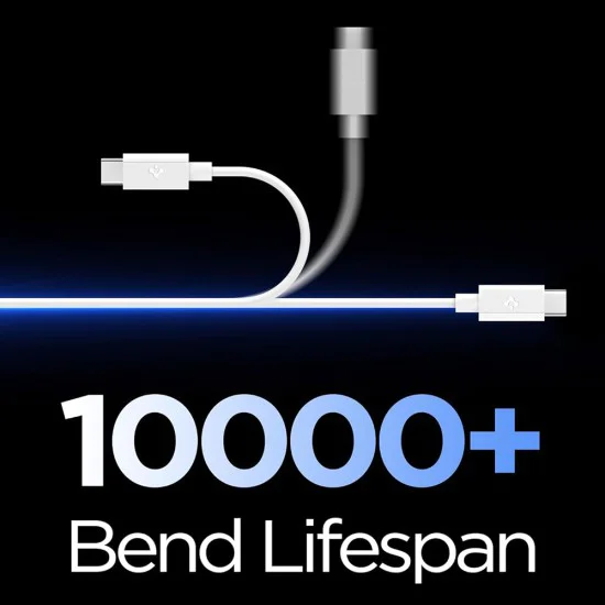 Кабел за данни Spigen Data Cable Essential EB6015AC - Type-C към USB, 60W - Бял