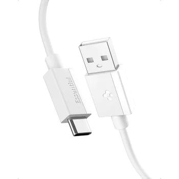 Кабел за данни Spigen Data Cable Essential EB6015AC - Type-C към USB, 60W - Бял
