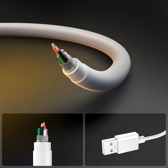 Кабел за данни Spigen Data Cable Essential EB6015AC - Type-C към USB, 60W - Бял