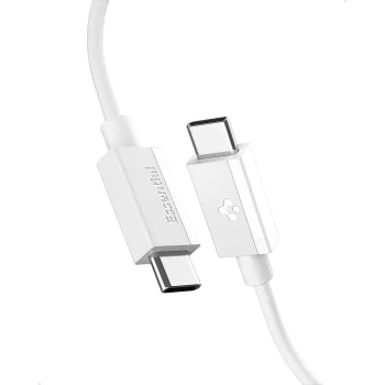 Кабел за данни Spigen Data Cable Essential EB6015CC - Type-C към Type-C, 60W - Бял