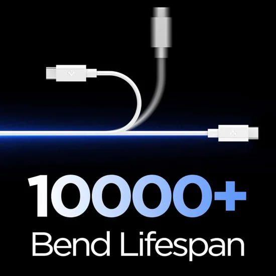 Кабел за данни Spigen Data Cable Essential EB6015CC - Type-C към Type-C, 60W - Бял