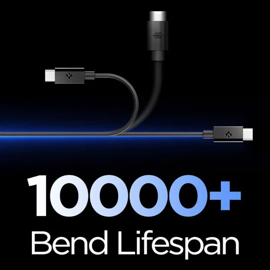 Кабел за данни Spigen Data Cable Essential EB6015CC - Type-C към Type-C, 60W - Черен