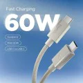 Кабел за данни Spigen Data Cable Essential EB6015CC - Type-C към Type-C, 60W - Естествен титан