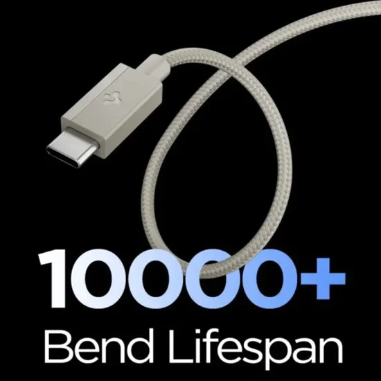 Кабел за данни Spigen Data Cable Essential EB6015CC - Type-C към Type-C, 60W - Естествен титан