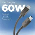 Кабел за данни Spigen Data Cable Essential EB6015CC - Type-C към Type-C, 60W - Сив (Gunmetal)