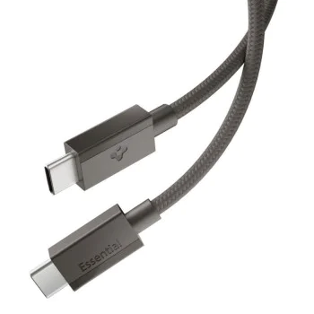 Кабел за данни Spigen Data Cable Essential EB6015CC - Type-C към Type-C, 60W - Сив (Gunmetal)