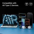 Кабел за данни Spigen Data Cable Essential EB6015CC - Type-C към Type-C, 60W - Сив (Gunmetal)