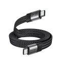 Кабел за данни Techsuit Premium Data Cable ElysiumSync Pro (CX1) - Type-C към Type-C, PD240W, USB4.0 Gen 4, 40Gbps, 8K@60Hz, 1m - Сив