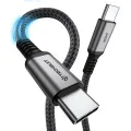 Кабел за данни Techsuit Premium Data Cable TitanSync Pro (CX2) - Type-C към Type-C, PD240W, 480Mbps, E-marker Chip, 2m - Сив
