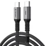 Кабел за данни Techsuit Premium Data Cable TitanSync Pro (CX2) - Type-C към Type-C, PD240W, 480Mbps, E-marker Chip, 2m - Сив