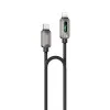 Кабел за данни Yesido (CA199) - USB-C към Lightning, 27W, 3A, 1.2m, цинкова сплав, оплетена оплетка - Черен