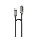 Кабел за данни Yesido (CA199) - USB-C към Lightning, 27W, 3A, 1.2m, цинкова сплав, оплетена оплетка - Черен