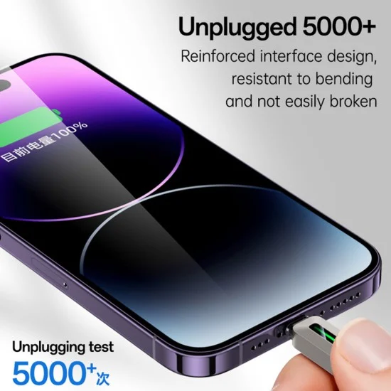 Кабел за данни Yesido (CA199) - USB-C към Lightning, 27W, 3A, 1.2m, цинкова сплав, оплетена оплетка - Черен
