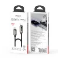 Кабел за данни Yesido (CA199) - USB-C към Lightning, 27W, 3A, 1.2m, цинкова сплав, оплетена оплетка - Черен