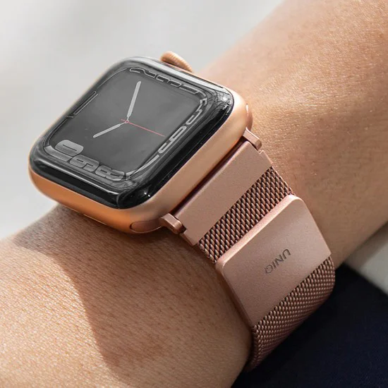 Каишка за Apple Watch 1/2/3/4/5/6/7/8/9/10/11/SE/SE 2/SE 3 (38/40/41/42mm) - UNIQ Dante Series - Графит