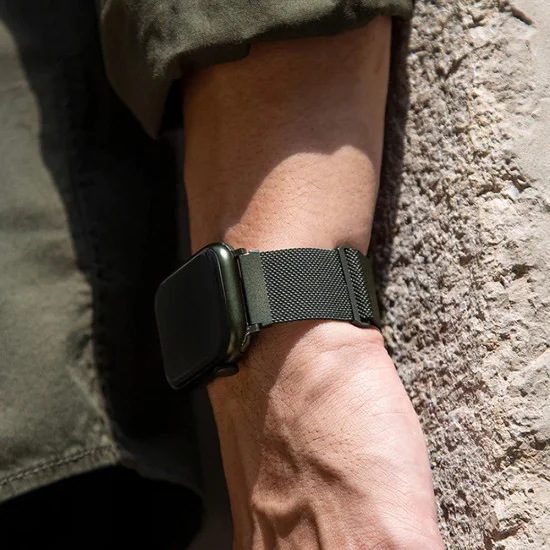 Каишка за Apple Watch 1/2/3/4/5/6/7/8/9/10/11/SE/SE 2/SE 3 (38/40/41/42mm) - UNIQ Dante Series - Графит