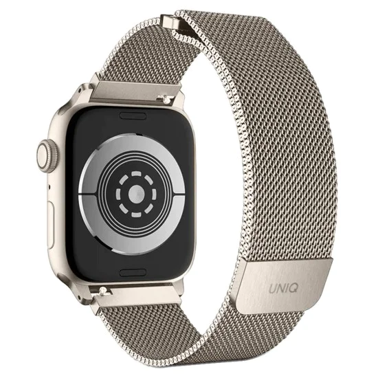 Каишка за Apple Watch 1/2/3/4/5/6/7/8/9/10/11/SE/SE 2/SE 3 (38/40/41/42mm) - UNIQ Dante Series - Звездна светлина (Starlight)