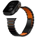 Каишка за Apple Watch 1/2/3/4/5/6/7/8/9/10/11/SE/SE 2/SE 3/Ultra/2/3 (42/44/45/46/49mm) - UNIQ Strova Flex Series - Черен / Оранжев