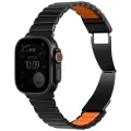 Каишка за Apple Watch 1/2/3/4/5/6/7/8/9/10/11/SE/SE 2/SE 3/Ultra/2/3 (42/44/45/46/49mm) - UNIQ Strova Flex Series - Черен / Оранжев