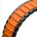 Каишка за Apple Watch 1/2/3/4/5/6/7/8/9/10/11/SE/SE 2/SE 3/Ultra/2/3 (42/44/45/46/49mm) - UNIQ Strova Flex Series - Черен / Оранжев