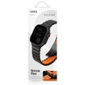 Каишка за Apple Watch 1/2/3/4/5/6/7/8/9/10/11/SE/SE 2/SE 3/Ultra/2/3 (42/44/45/46/49mm) - UNIQ Strova Flex Series - Черен / Оранжев