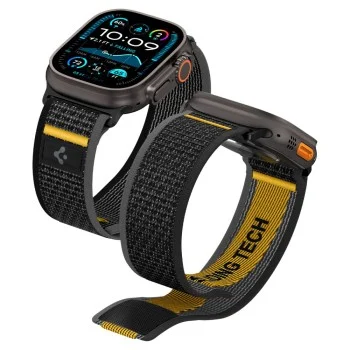 Каишка за Apple Watch 11/10/9/8/7/SE (3/2/1)/6/5/4/Ultra 3/2/1 (44/45/46/49mm) - Athlex Air M (AMP11534) - Spigen - Активно черна оранжева
