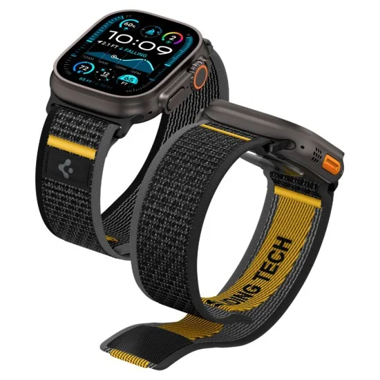 Каишка за Apple Watch 11/10/9/8/7/SE (3/2/1)/6/5/4/Ultra 3/2/1 (44/45/46/49mm) - Athlex Air M (AMP11534) - Spigen - Активно черна оранжева