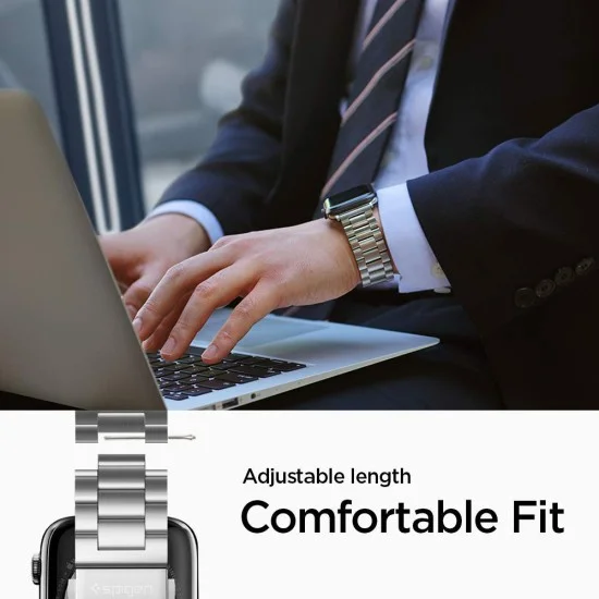 Каишка за Apple Watch 12/11/10/9/8/7/SE (3/2/1 Gen)/6/5/4 (44/45mm) / Ultra 4/3/2/1 (46/49mm) Modern Fit (AMP09105) - Spigen - Натурален