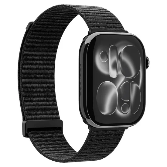 Каишка Spigen - Band WBF01 (AMP11833) - Apple Watch 11/10/9/8/7/SE(3/2/1 Gen)/6/5/4/(44mm/45mm)/Ultra 3/2/1 (46mm/49mm) - Черен