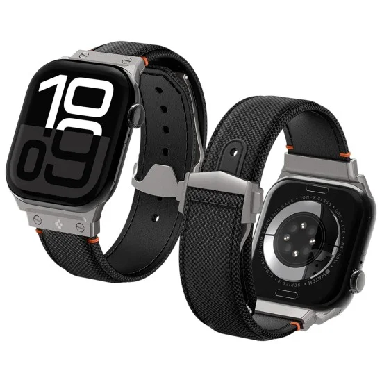 Каишка Spigen - Classic Fit (AMP09304) - Apple Watch 12/11/10/9/8/7/SE (3/2/1 Gen)/6/5/4/(44/45mm)/ Ultra 4/3/2/1 (46/49mm) - Черен